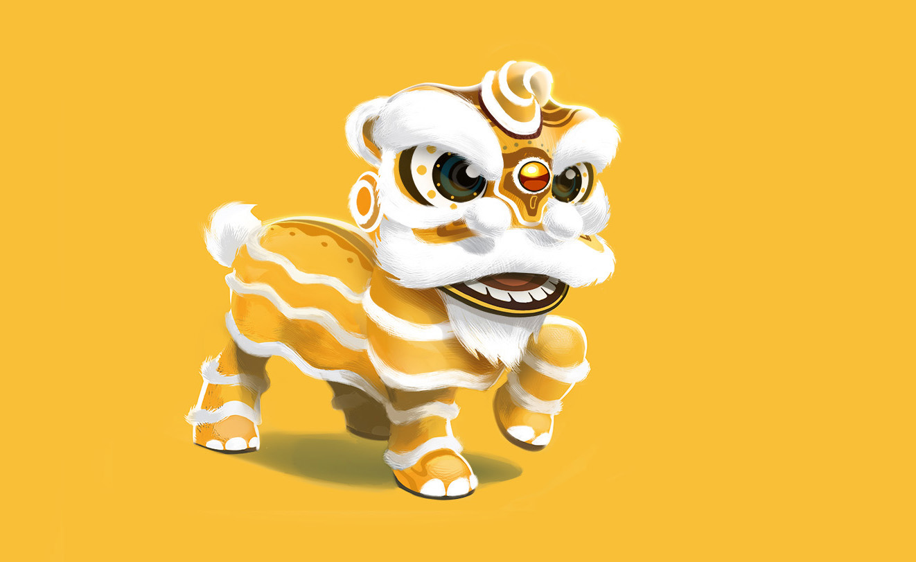 Lion Dance drawed